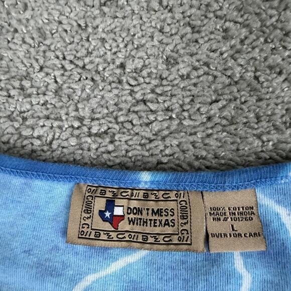 Dont Mess With Texas Shirt Womens Large Blue Cowgirl Martini Graphic Rhinestone - Picture 5 of 10